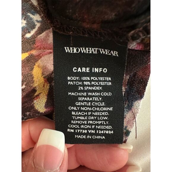 Who What Wear Women's Floral Long Sleeve Blouse Size M Multicolor - Picture 3 of 9